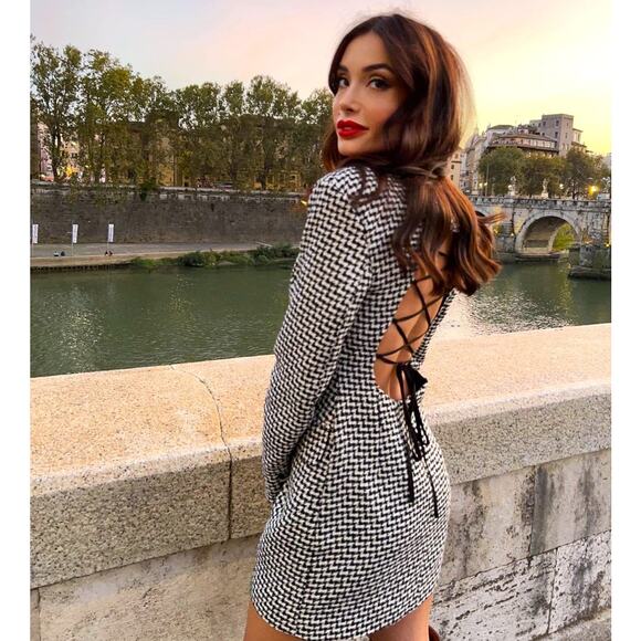 ZARA BLOGGER FAVE!!! Blazer Dress with Cross Ties NWT - Picture 1 of 16